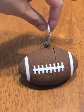 NWT BBW Brown Football Pocketbac Holder Keychain with 1 Free Hand Sanitizer